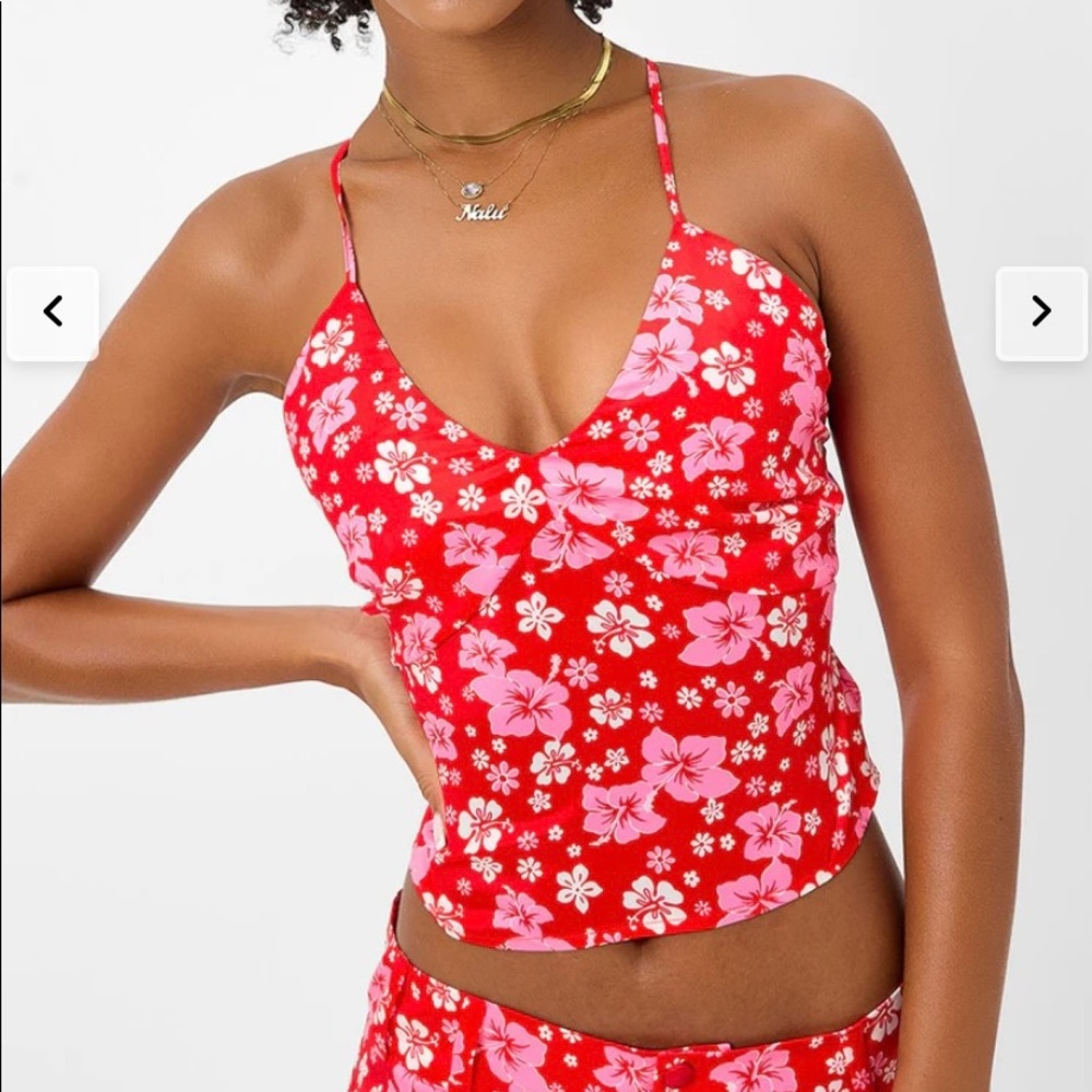 frankies hawaiian flower top